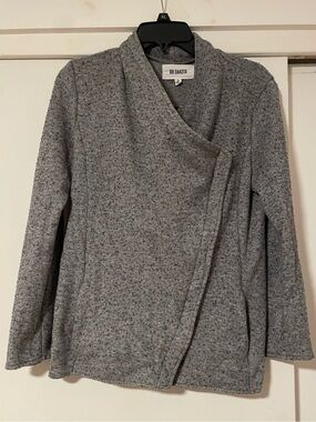 BB Dakota Heather Gray Asymmetric Wrap Cardigan jacket AS